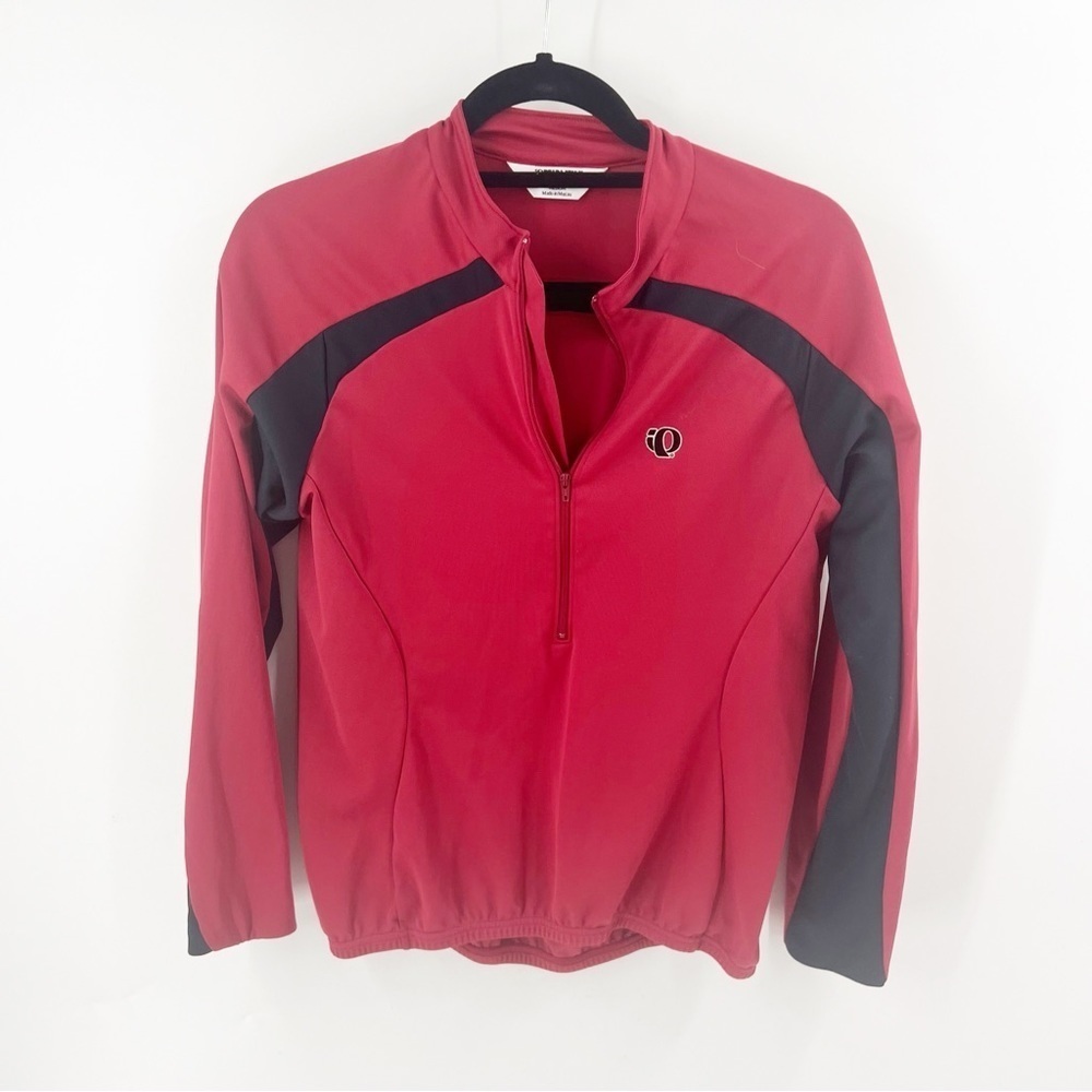 ✅ PEARL IZUMI RED/BLACK‎ FULL ZIP JACKET WITH BOTTLE POCKETS IN BACK SIZE MEDIUM